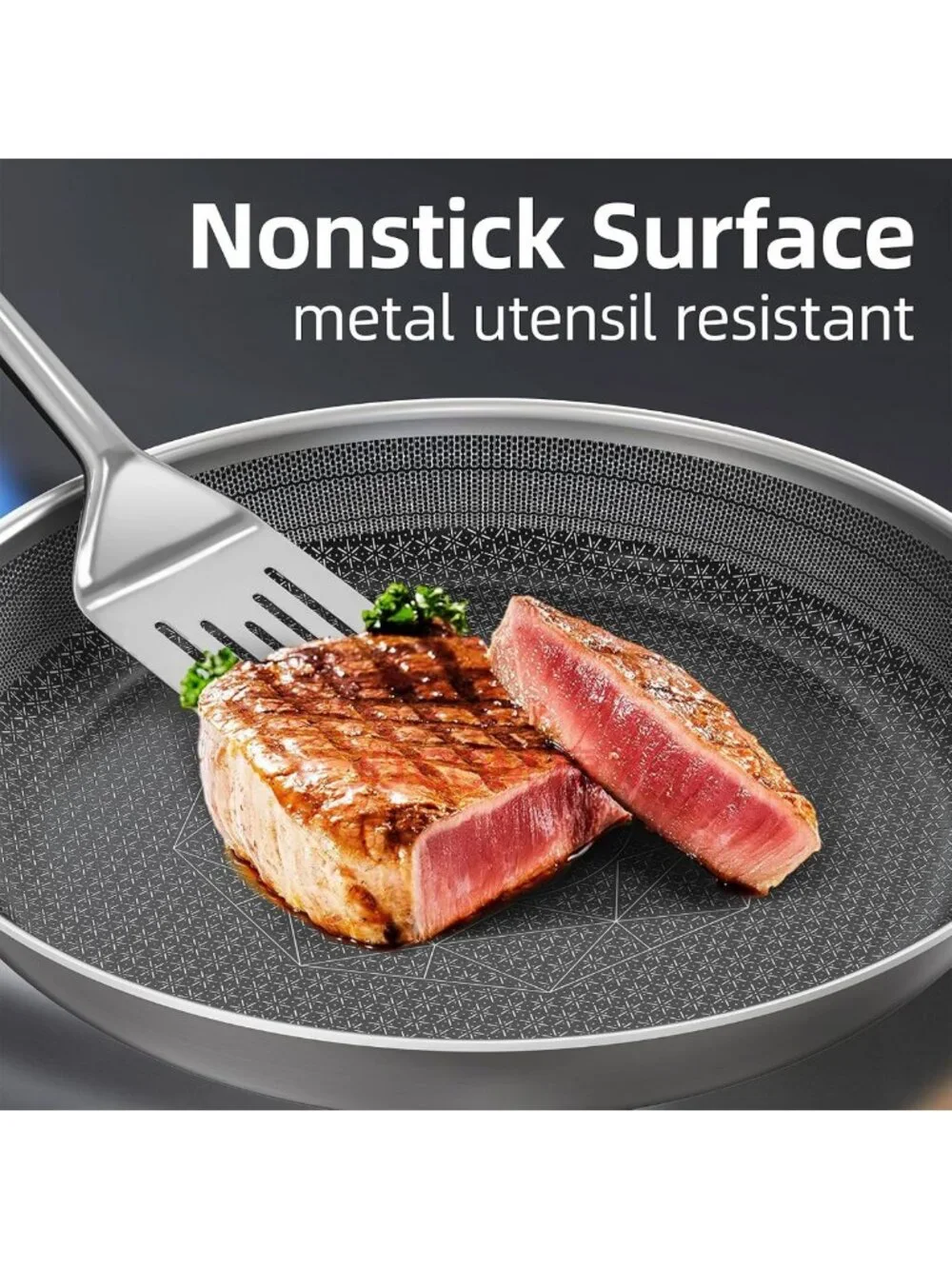 3pc Nonstick Frying Pans Set - Hybrid Cookware, 8